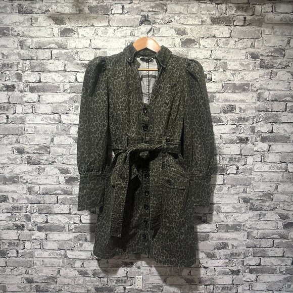 EUC Marissa Webb Mera Animal Print Cotton Canvas Jacket Womens Size 6 - Picture 1 of 15